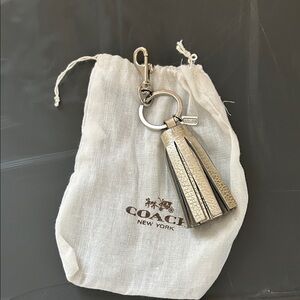 Coach Metallic Silver Bag Charm